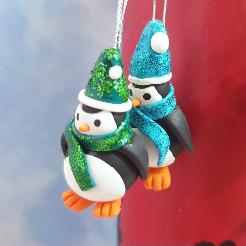 Lot 5 Décorations Pingouins déguisés